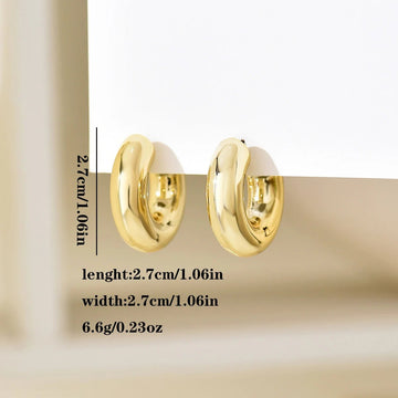 Gold Color Circle Twists Hoop Earrings - LaVie Jewelery