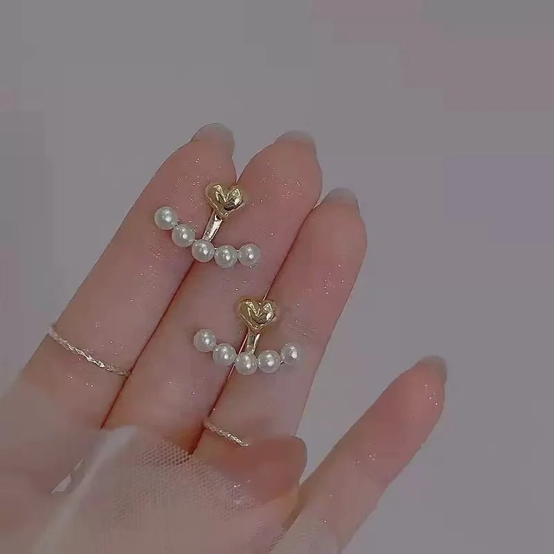 Luxury Sweet Heart - shaped Pearl Stud Earrings - LaVie Jewelery