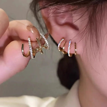 Crystal Rhinestone Claw Stud Earrings - LaVie Jewelery