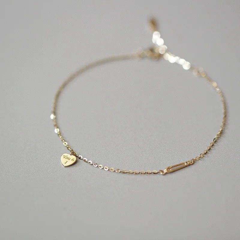 14K Gold‑Plated 925 Sterling Silver Heart Bracelet - LaVie Jewelery