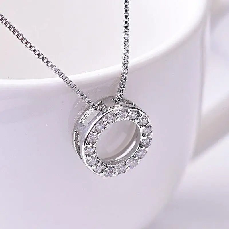 Cubic Zirconia Circle Necklace - LaVie Jewelery
