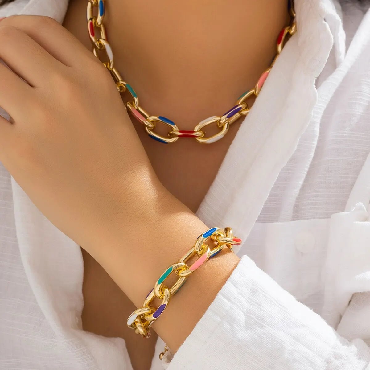 Bohemian Fashion Choker Necklace Bracelet Jewelry Set - LaVie Jewelery