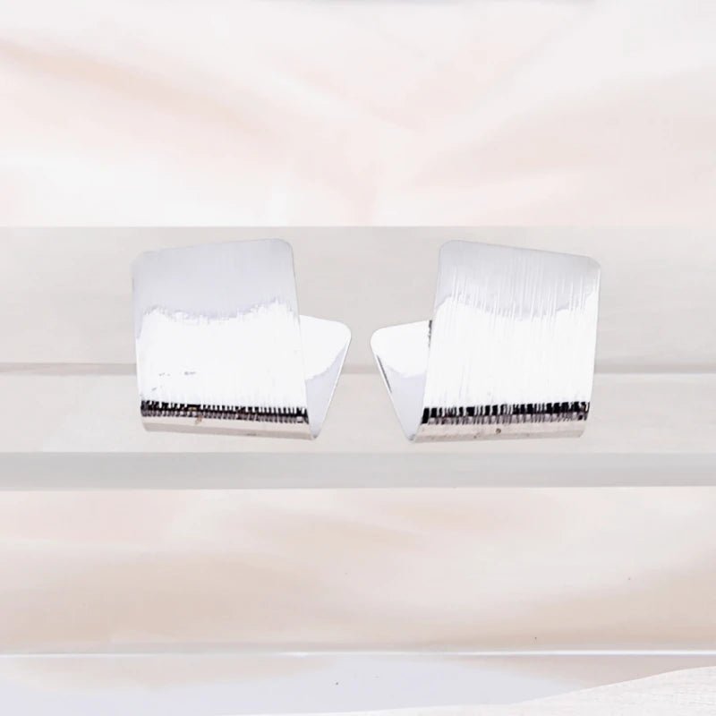Stylish Small Stud Earrings with Folded Design - LaVie Jewelry