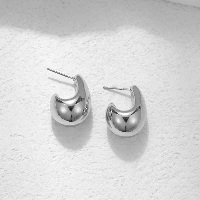 Stainless Steel Round Circle Hoop Earrings - LaVie Jewelery