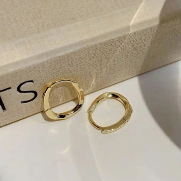 18K Gold Plated Silver Color Circle Hoop Earrings - LaVie Jewelery