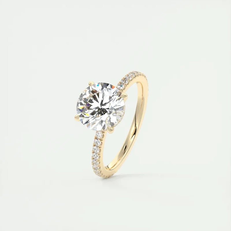Classic 925 Sterling Sliver 2 Carat Round D - E Moissanite Ring - LaVie Jewelery