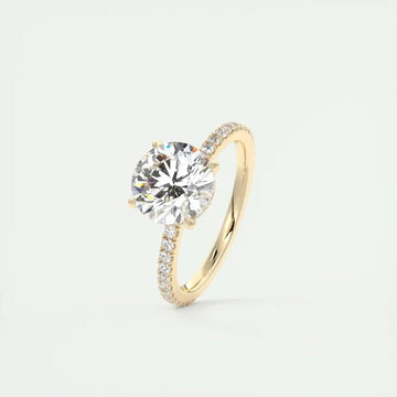 Classic 925 Sterling Sliver 2 Carat Round D - E Moissanite Ring - LaVie Jewelery