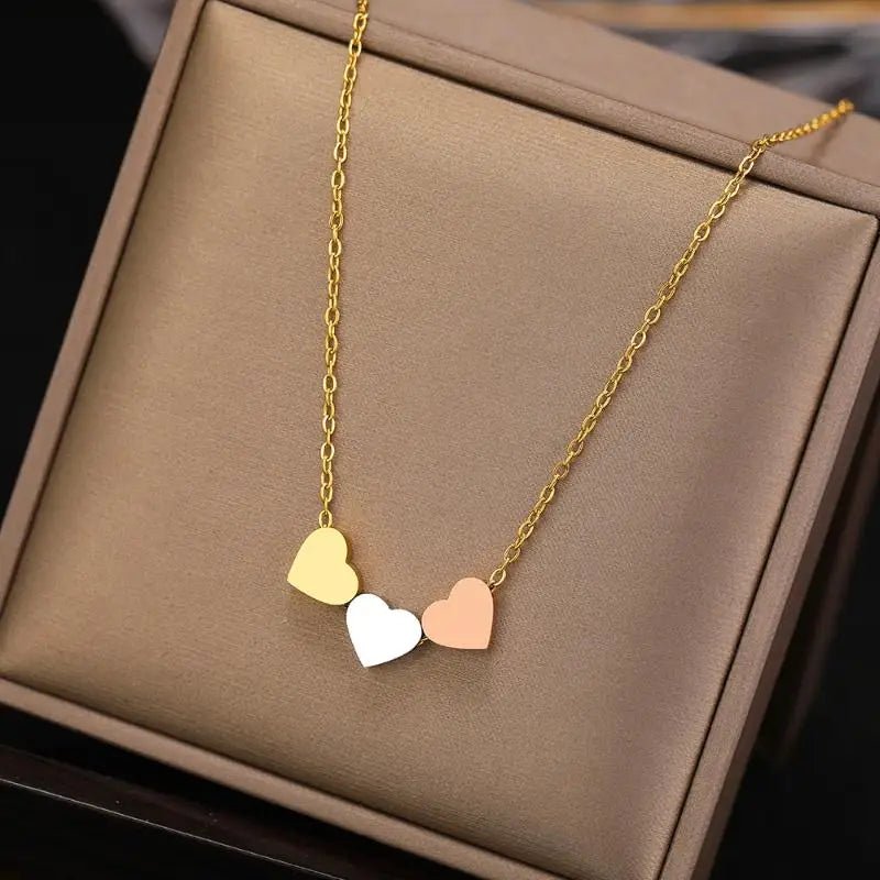 Stainless Steel Gold Silver Heart Pendant Necklaces - LaVie Jewelery