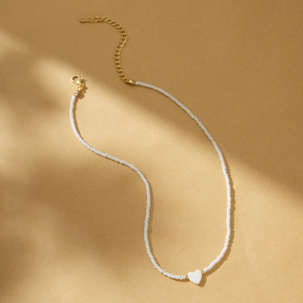 Versatile Handmade Moon Natural Shell Pendant Bead Necklace - LaVie Jewelery