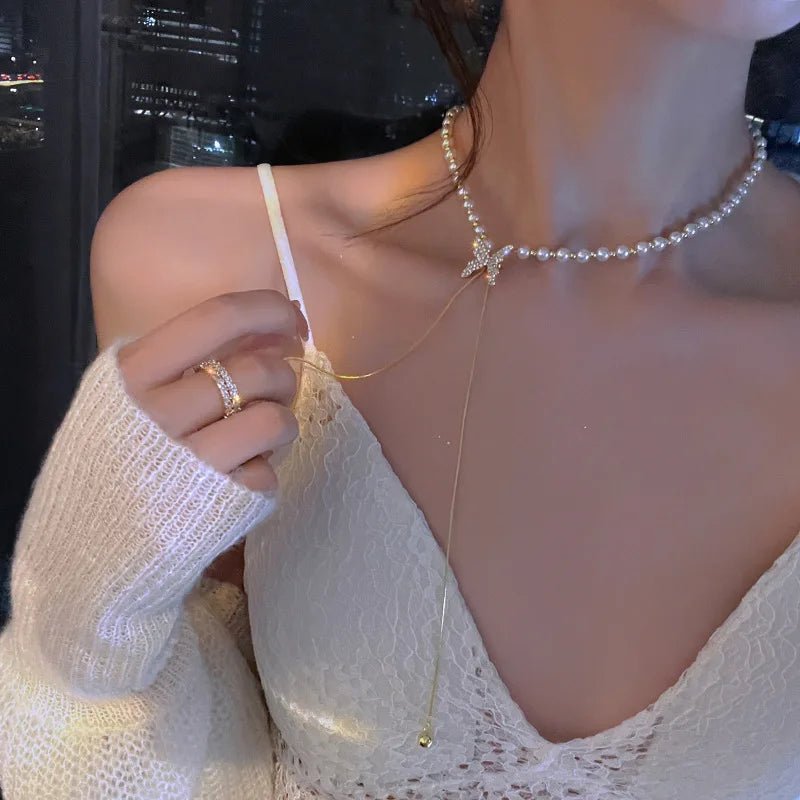Gold Color New Beads Pearl Choker Necklace - LaVie Jewelery