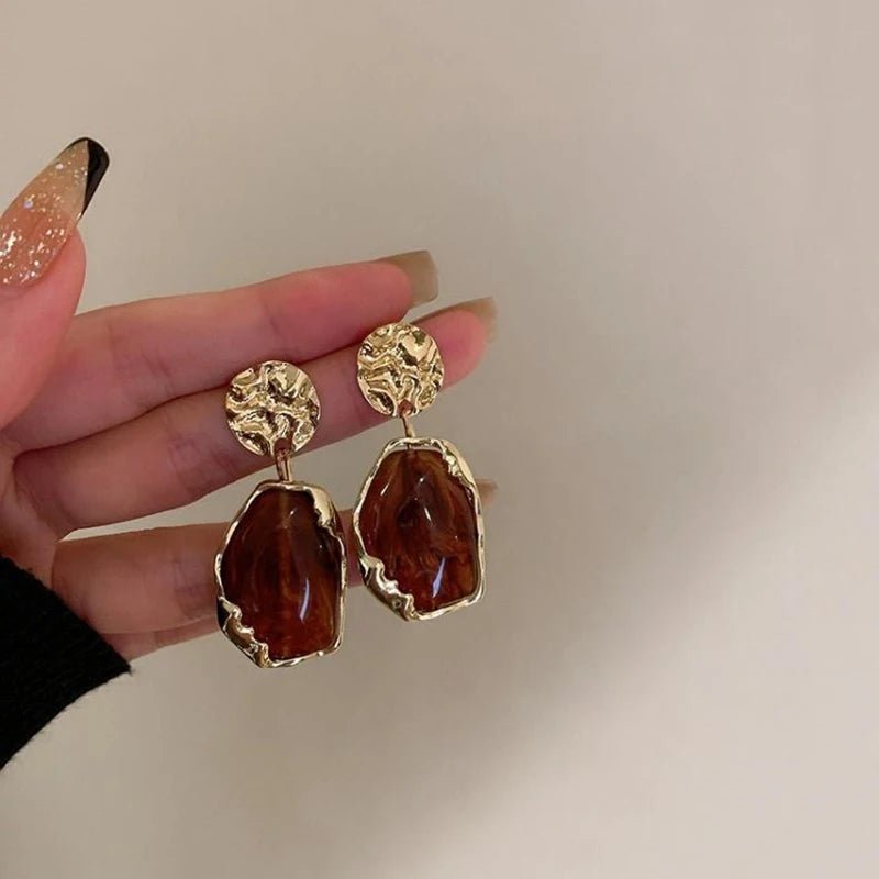 Korea Style Irregular Resin Stud Earrings - LaVie Jewelery