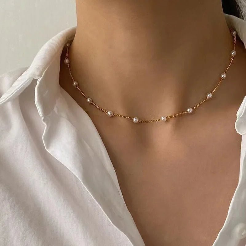 14K Gold Pearl Heart Pendant Necklace Set - LaVie Jewelery
