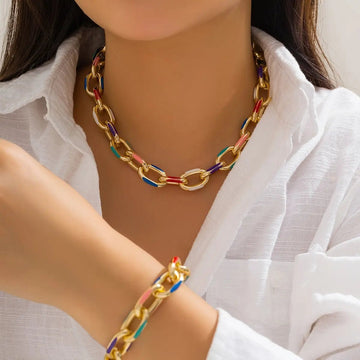 Bohemian Fashion Choker Necklace Bracelet Jewelry Set - LaVie Jewelery