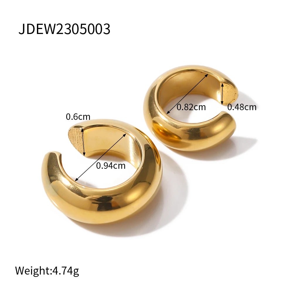 Stainless Steel Gold Silver Earcuff Earrings - LaVie Jewelery