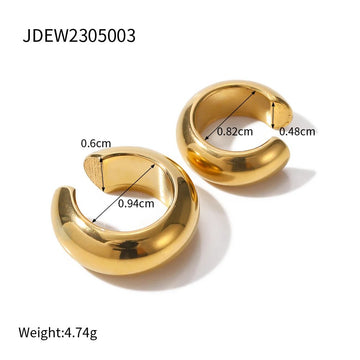 Stainless Steel Gold Silver Earcuff Earrings - LaVie Jewelery