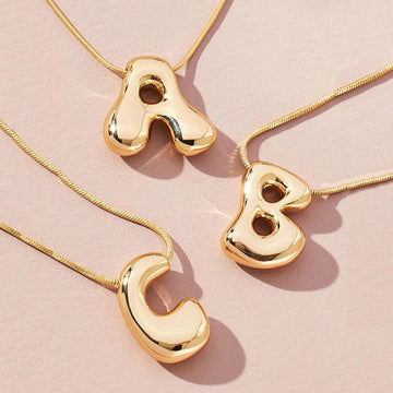 Golden Color Stainless Steel Alphabet Necklace - LaVie Jewelery