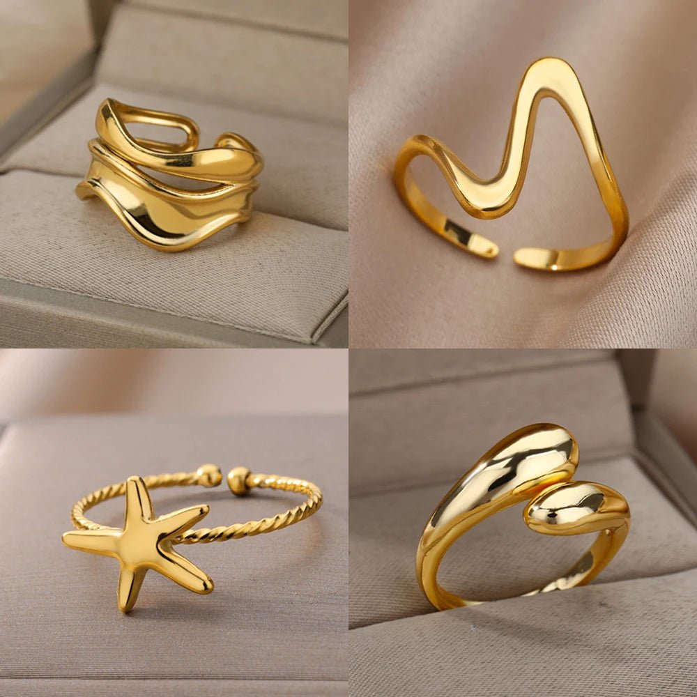 18K Gold Plating Stainless Steel Rings - LaVie Jewelery