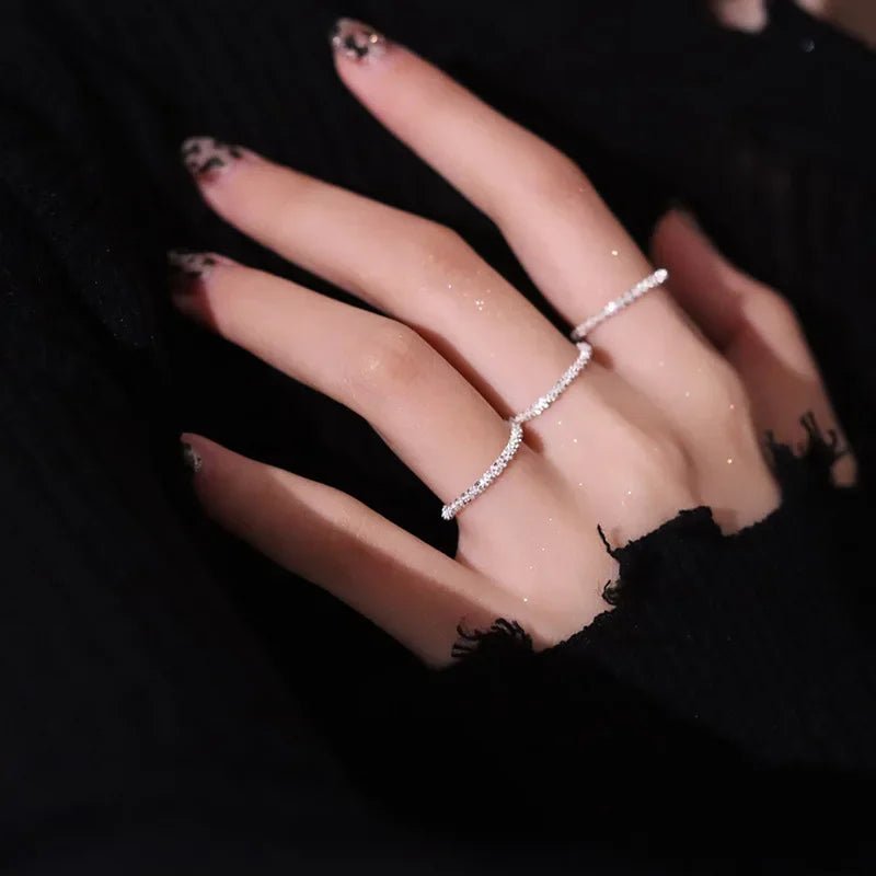 LATS Light Luxury Popular Silver Colour Sparkling Rings - LaVie Jewelery