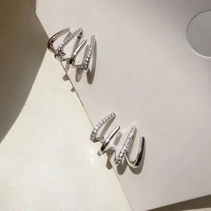 Exquisite Rhinestone Decor Ear Cuff Earrings - LaVie Jewelery