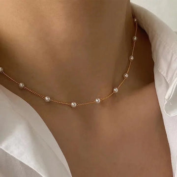 14K Gold Pearl Heart Pendant Necklace Set - LaVie Jewelery