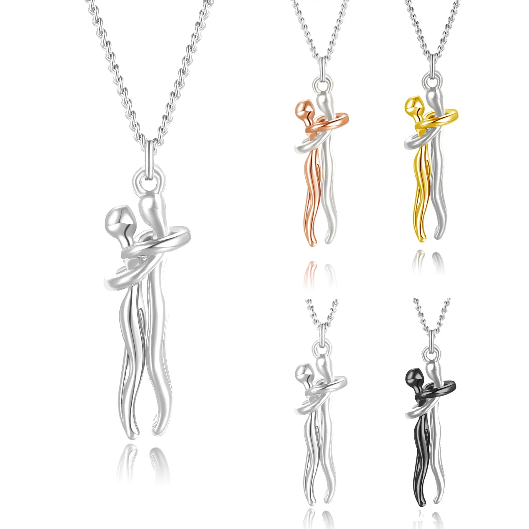 "The Eternal Embrace" Hugging Couple Necklace - The LaVie Jewelry