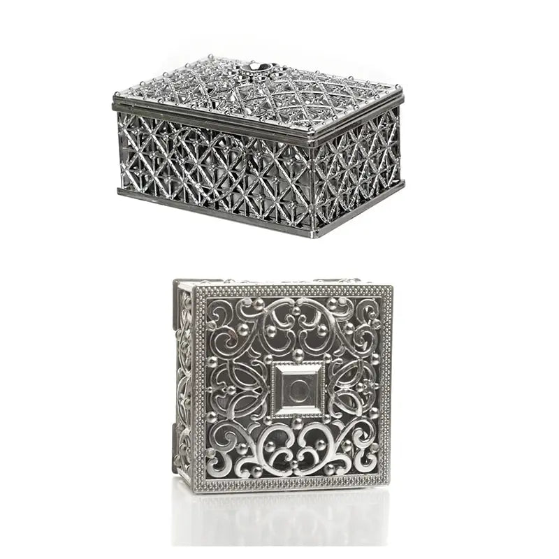 Mini Treasure Storage Jewelry Box Silver - color - LaVie Jewelery