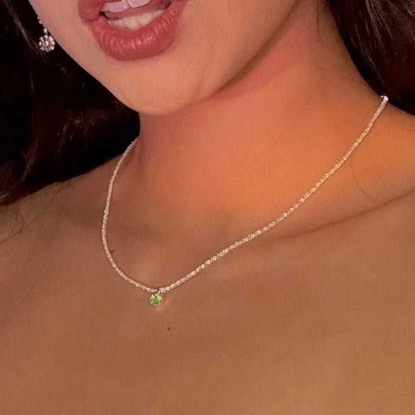 Silver Color Sparkling Clavicle Chain Choker Necklace - LaVie Jewelery