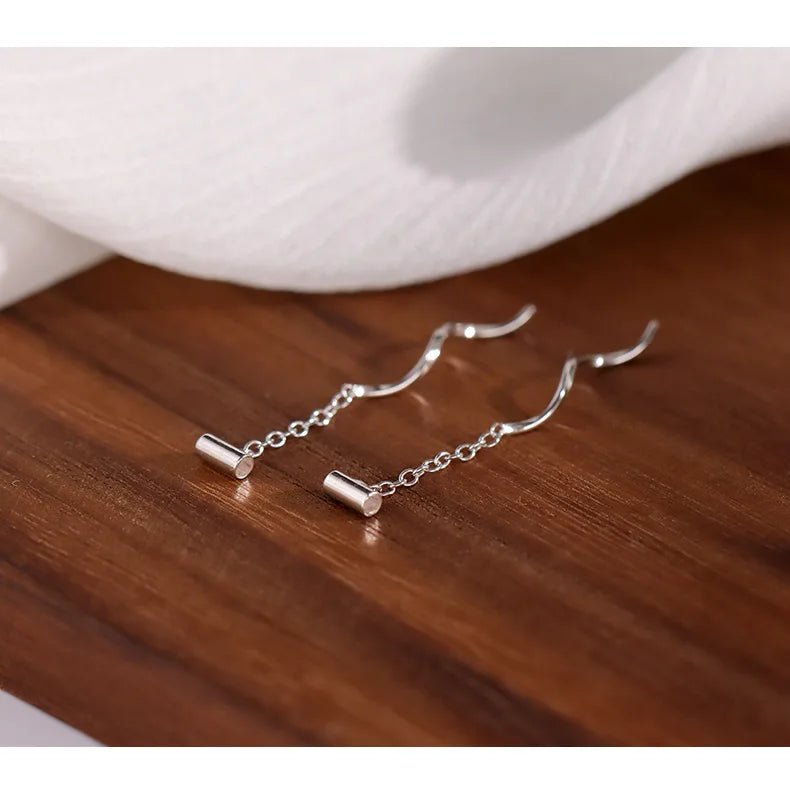Korean Style Long Tassel Heart Drop Earrings - LaVie Jewelery