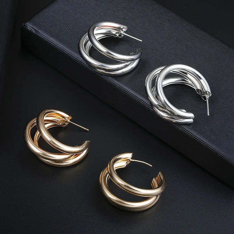Stainless Steel Round Circle Hoop Earrings - LaVie Jewelery