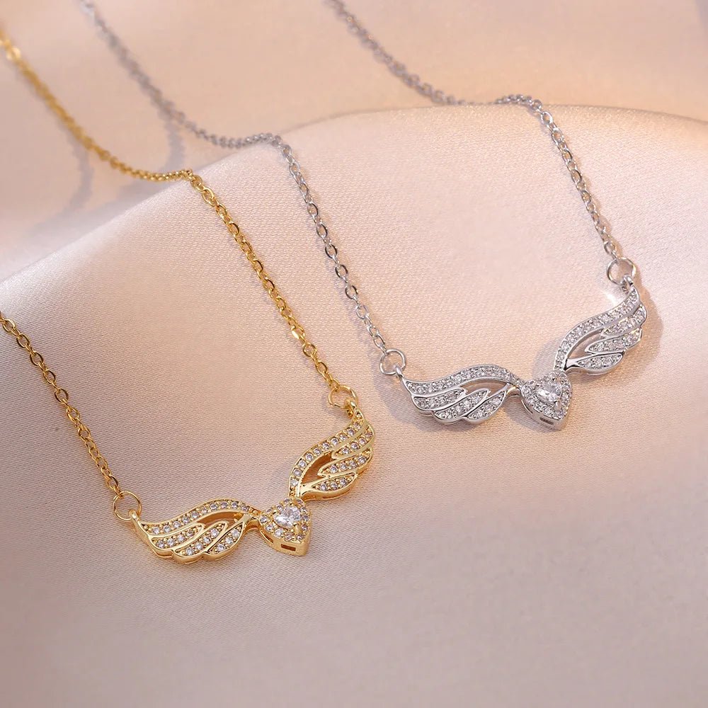 Stainless Steel Gold Color Dragonfly Wings Necklaces For Women - LaVie Jewelery