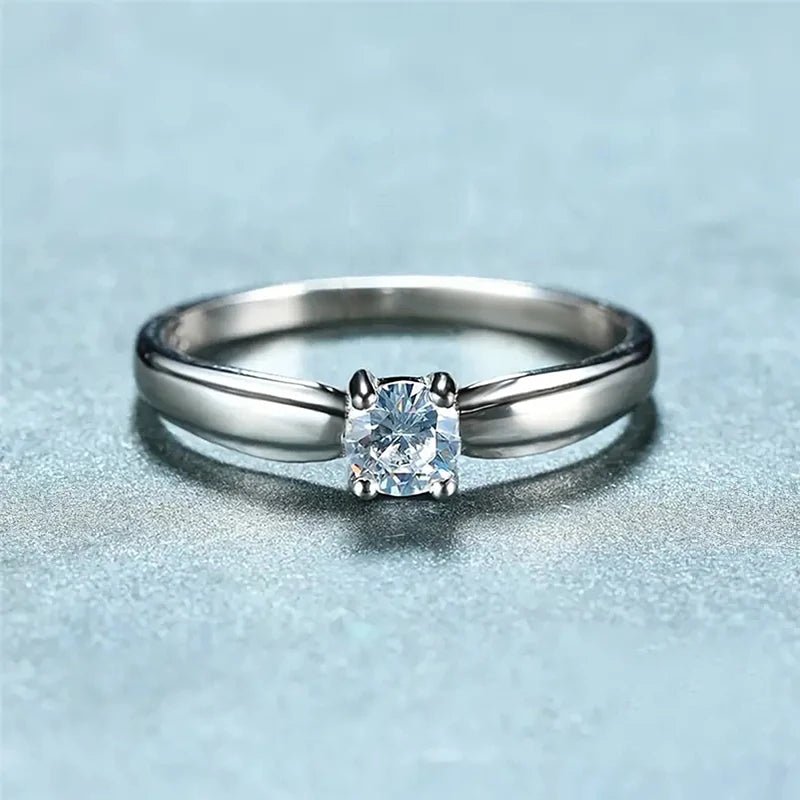 Single Round Cubic Zircon Rings - LaVie Jewelery