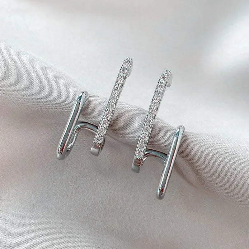 Exquisite Rhinestone Decor Ear Cuff Earrings - LaVie Jewelery