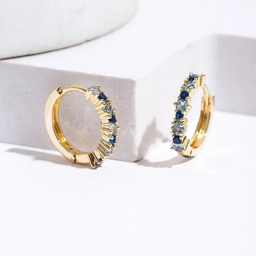 Stainless Steel Colorful Zircon Hoop Earrings - LaVie Jewelery