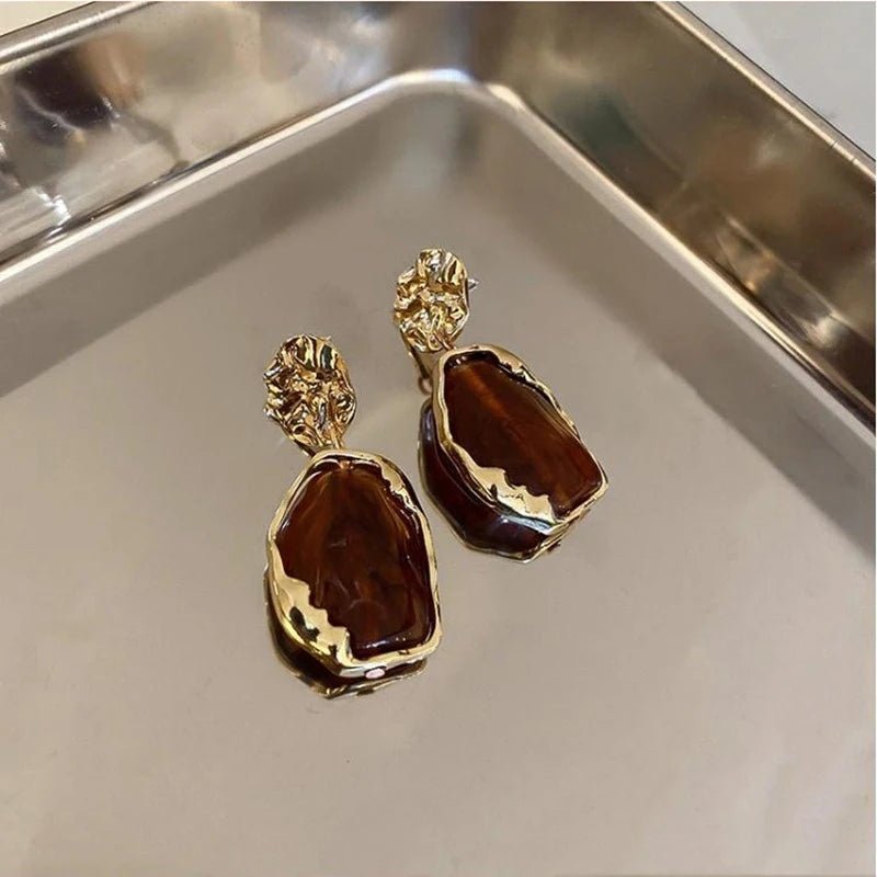 Korea Style Irregular Resin Stud Earrings - LaVie Jewelery