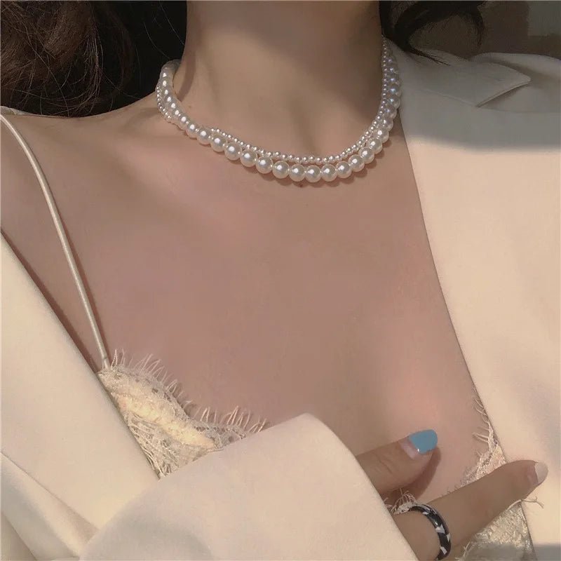 Gold Color New Beads Pearl Choker Necklace - LaVie Jewelery