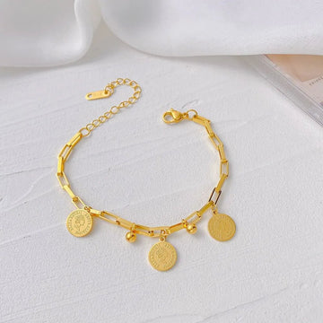 Gold Stainless Steel Pendant Bracelet - LaVie Jewelery