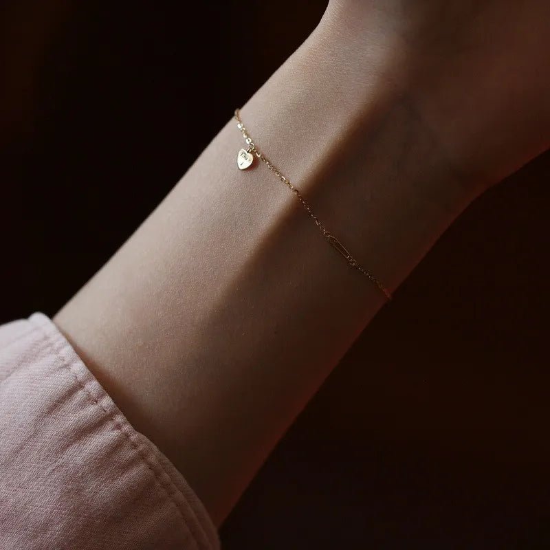 14K Gold‑Plated 925 Sterling Silver Heart Bracelet - LaVie Jewelery