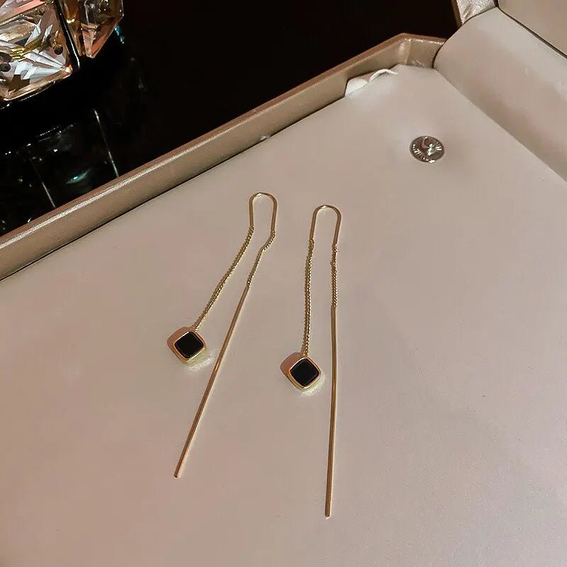 Korean Fashion Gold Color Long Tassel Dangle Earrings - LaVie Jewelery