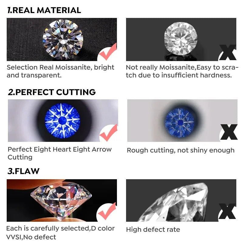 Luxary 925 Sterling Silver Real Moissanite Ring - LaVie Jewelery