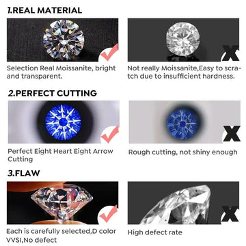 Luxary 925 Sterling Silver Real Moissanite Ring - LaVie Jewelery