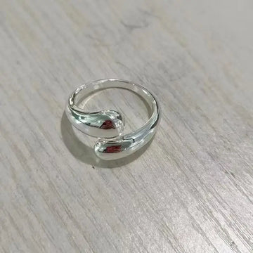 Stainless Steel Smooth Double Ball Beads Rings - LaVie Jewelery
