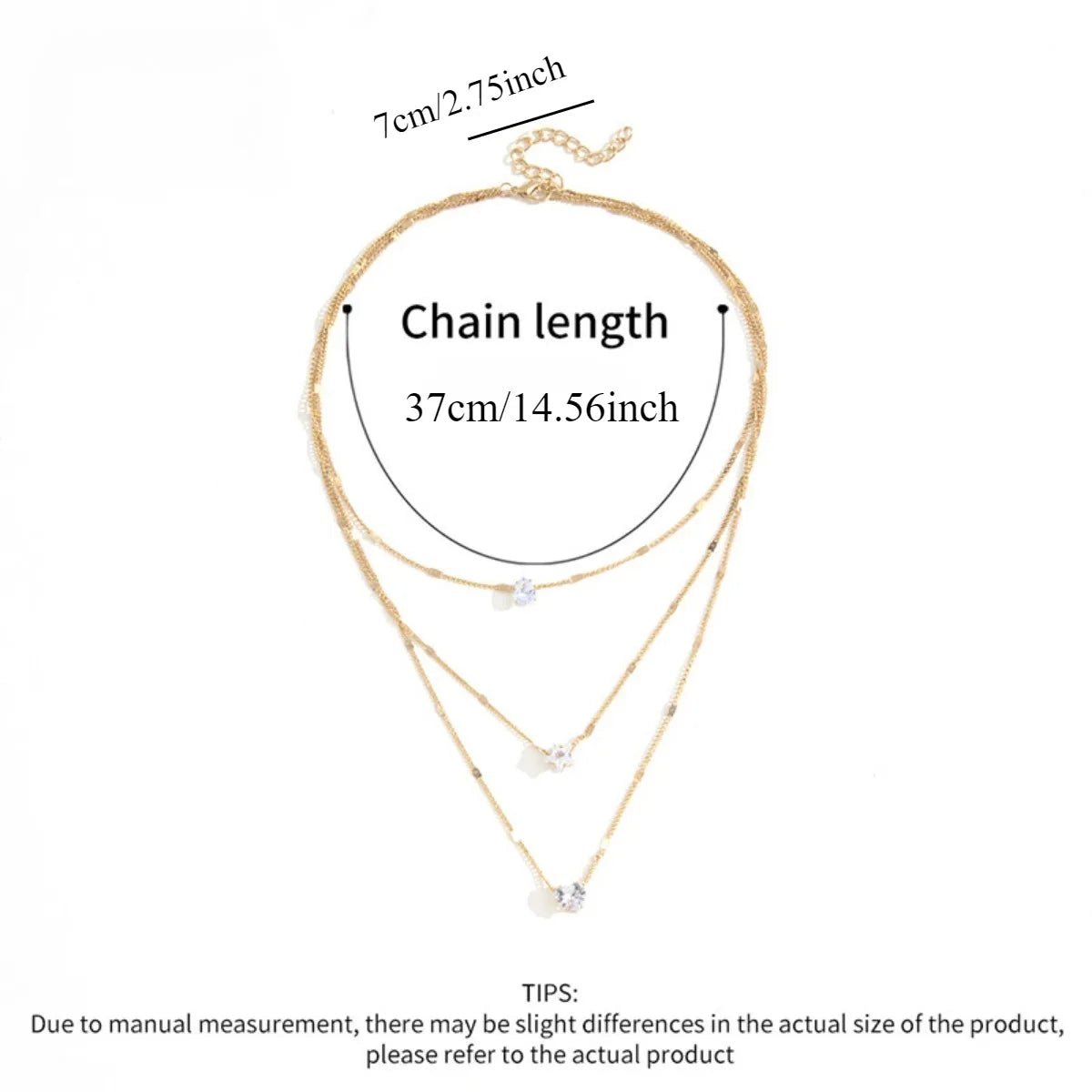 Multi - layer Star Heart Shape Water Drop Pendant Chain Necklace - LaVie Jewelery
