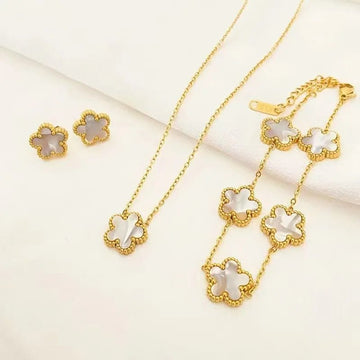 Stainless Steel Luxury Plum Blossom Jewelry Sets - LaVie Jewelery