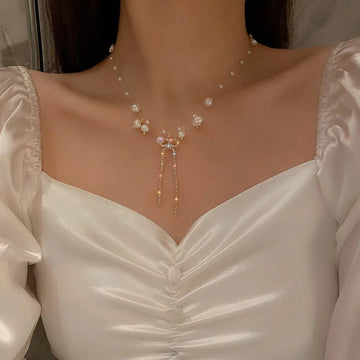 Gold Color New Beads Pearl Choker Necklace - LaVie Jewelery