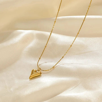 Stainless Steel Heart Pendant Choker Necklace - LaVie Jewelery