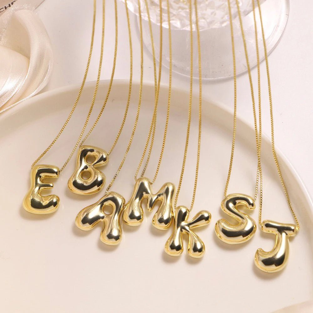Golden Color Stainless Steel Alphabet Necklace - LaVie Jewelery