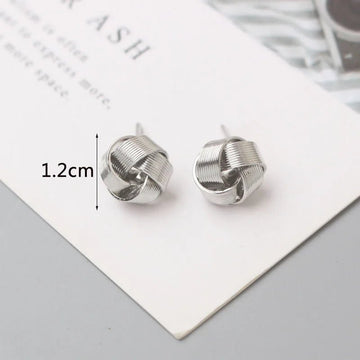 Gold Color Tiny Twist Metal Stud Earrings - LaVie Jewelery