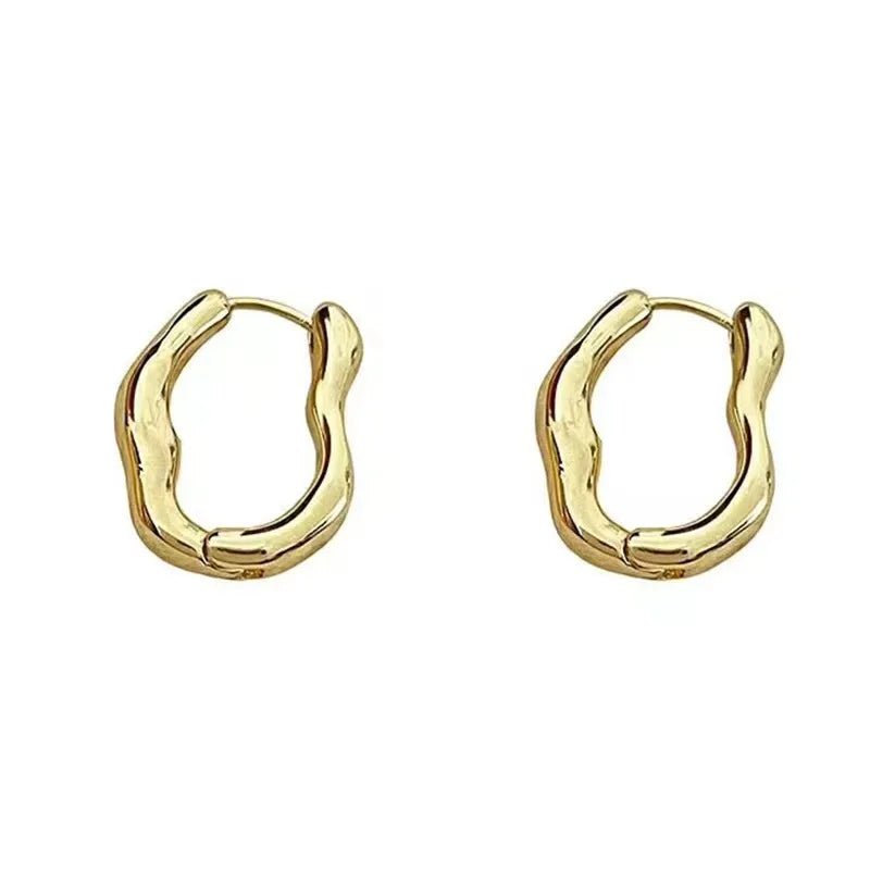 Irregular Oval Hoop Earrings - LaVie Jewelery
