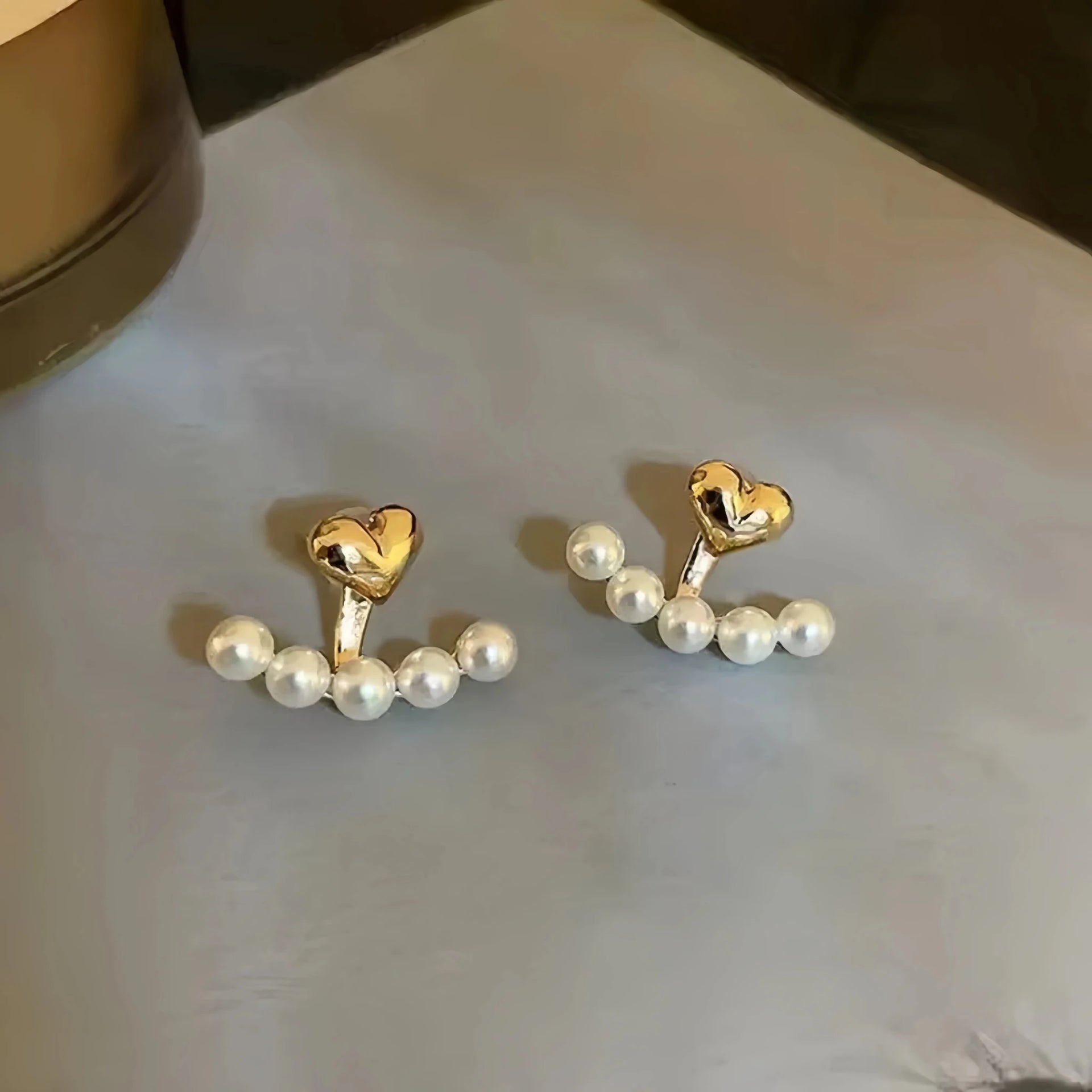 Luxury Sweet Heart - shaped Pearl Stud Earrings - LaVie Jewelery