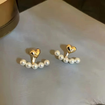 Luxury Sweet Heart - shaped Pearl Stud Earrings - LaVie Jewelery
